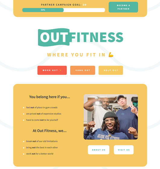 Out Fitness website