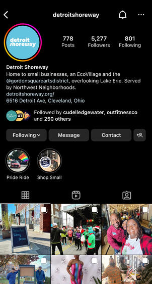 Instagram page for Detroit Shoreway neighborhood