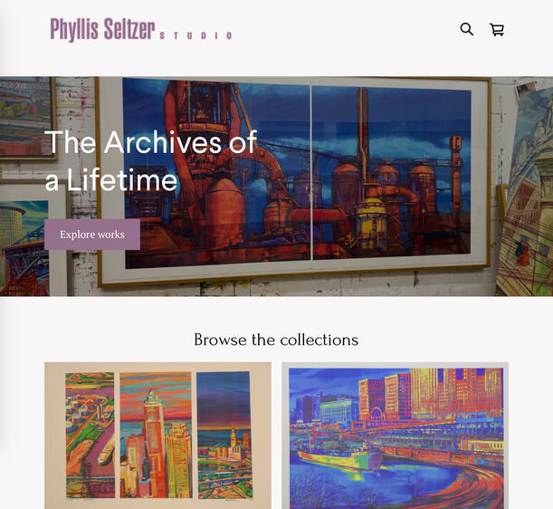 Online storefront for Phyllis Seltzer Studio